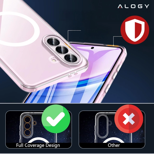Etui do Samsung Galaxy A56 / A36 5G obudowa ochronna na telefon Alogy HybridMag™️ Case do MagSafe Przezroczyste