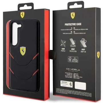 Ferrari Hülle für Samsung Galaxy S23 HardCase Hot Stamp Lines schwarz