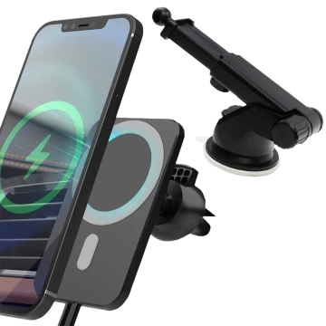 Uchwyt samochodowy z ładowarką Qi MagSafe Alogy na kratkę/ deskę 15W