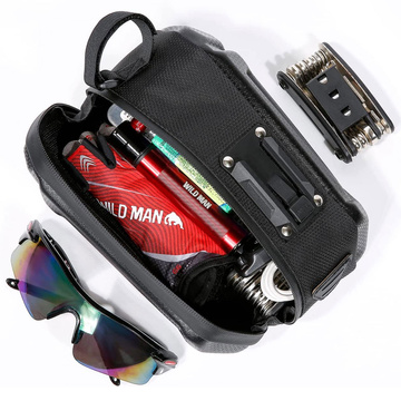 Sakwa rowerowa Wildman Bicycle Saddle Bag XT7 Etui torba na rower uchwyt rowerowy pod siodełko 1.2l Czarna