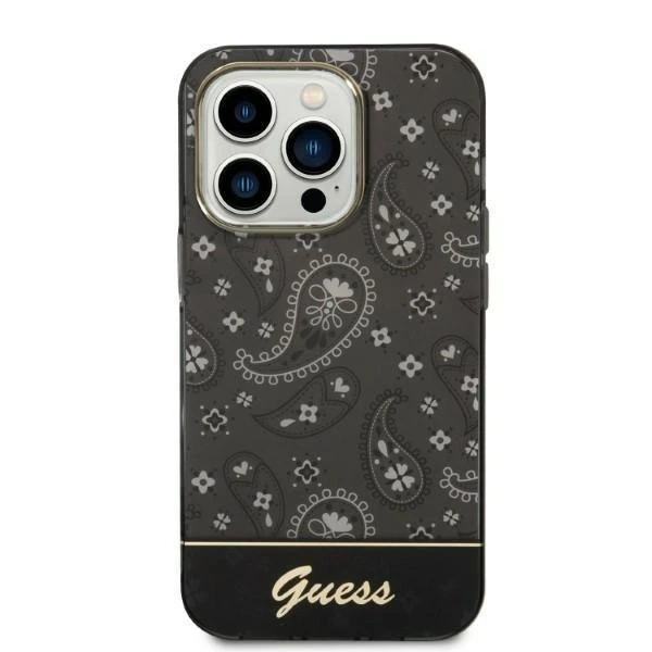 Etui Guess GUHCP14LHGBNHK do Apple iPhone 14 Pro 6,1" czarny/black hardcase Bandana Paisley