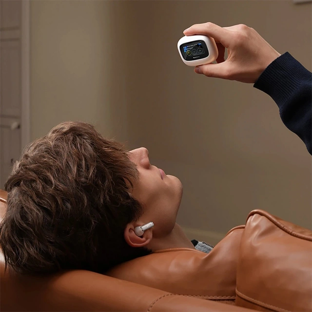 Słuchawki Baseus Bowie M2s Ultra TWS z ekranem LCD – białe