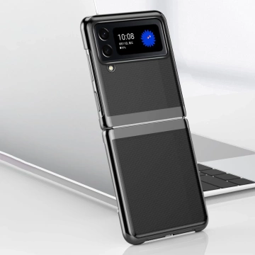 Plating Case Hartschalenhülle mit Metallrahmen für Samsung Galaxy Z Flip 3 schwarz