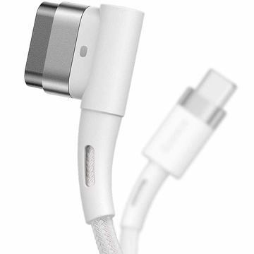 Kabel 2m magnetyczny kątowy Baseus Zinc Magnetic USB-C type C do MagSafe 60W Biały