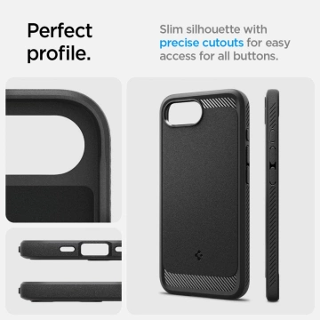 Etui für iPhone 16e Spigen Rugged Armor Mag MagSafe Mattschwarz