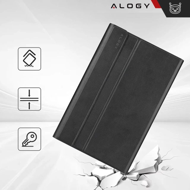 Etui z klawiaturą z miejscem na rysik do Samsung Galaxy Tab S9 FE 10.9" Alogy Keyboard Case Czarne + Szkło