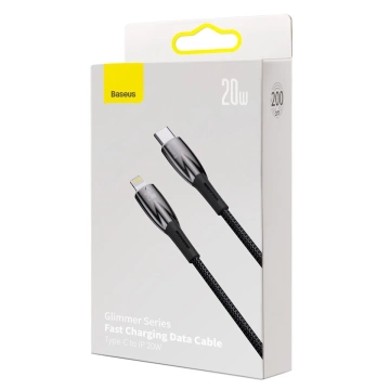 Baseus Glimmer Series kabel do szybkiego ładowania USB-C - Lightning 480Mb/s PD 20W 2m czarny