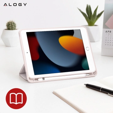 Hülle für Apple iPad 10.2 9 Gen 8/7 2021/2020/2019 Smart Pencil Case Alogy TPU Tablet Cover Rosa Glas