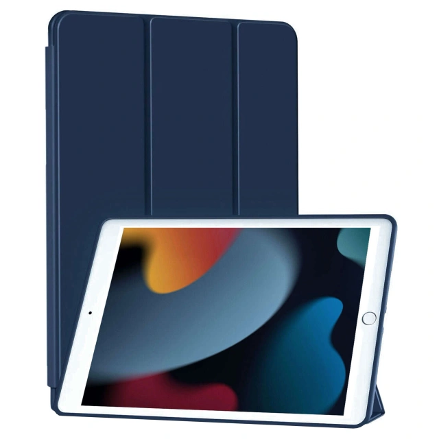 Etui do Apple iPad 10.2 9 gen 8/7 2021/2020/2019 Smart Case Alogy TPU obudowa na tablet Granatowe + Szkło