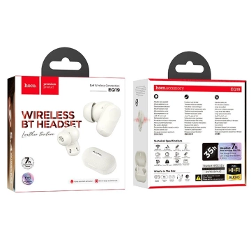 HOCO TWS EQ19 Kabellose Bluetooth-Kopfhörer Ladehülle Weiß