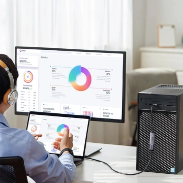 Ugreen CM489 HDMI-auf-USB-A/USB-C-Grabber-Adapter 1080p 30Hz Grau