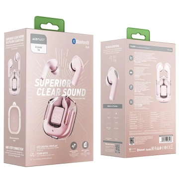 Acefast TWS Bluetooth In-Ear Wireless Kopfhörer Pink (T6 Pink Lotus)