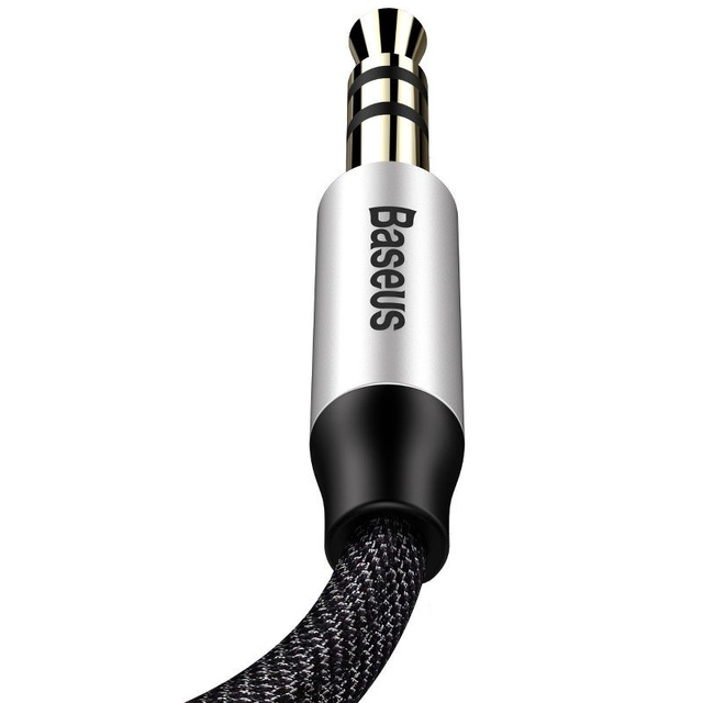 Kabel audio mini jack 3,5mm AUX Baseus Yiven 0,5m (czarno-srebrny)
