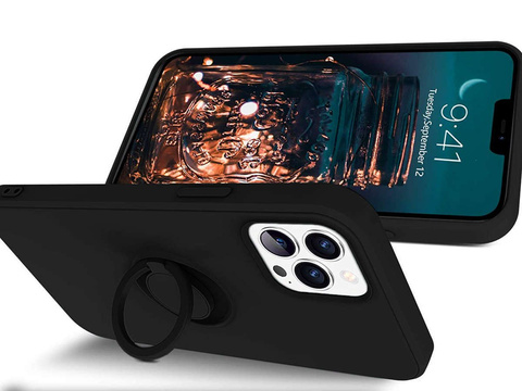 Ring Ultra Slim Alogy Silikonhülle für iPhone 12 Pro Max 6.7 Schwarz