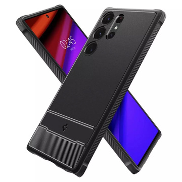 Spigen Rugged Armor Handyhülle Schutzhülle für Samsung Galaxy S23 Ultra Mattschwarz