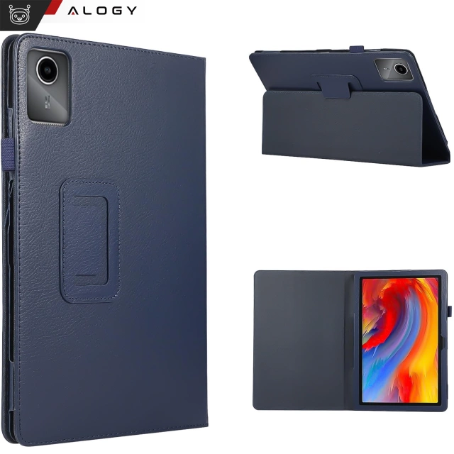 Etui do Lenovo Tab K11 / K11E 11” M11 10.95" TB330FU/TB330XU/TB331FC stojak pokrowiec obudowa z klapką na tablet Case Alogy Granatowe