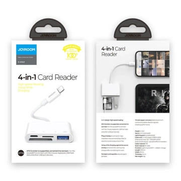 Joyroom HUB multifunktionaler OTG-Adapter Lightning - USB 3.2 Gen 1 (3.0, 3.1 Gen 1) / SD, TF-Kartenleser / Lightning weiß (S-H142 weiß)