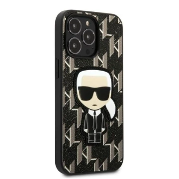 Handyschutzhülle Karl Lagerfeld KLHCP13LPMNIKBK für Apple iPhone 13 Pro / 13 6.1" Hardcase schwarz/schwarz Monogram Ikonik Patch