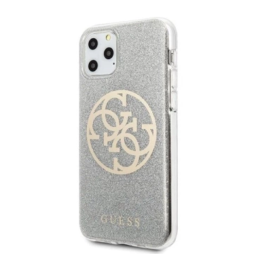 Etui na telefon Guess do iPhone 11 Pro jasnoszary/light grey hard case Glitter 4G Circle Logo