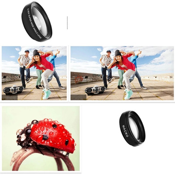 Objektiv Smartphone-Objektiv-Kit 2in1 Alogy Objektivclip 0,45X Makro 12,5X Weitwinkel