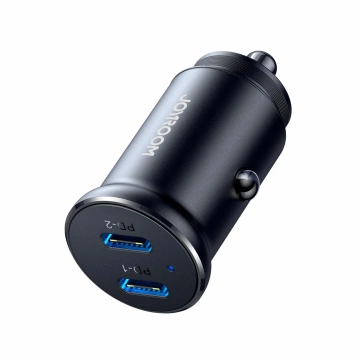 Joyroom JR-CCN06 30W Metall-Autoladegerät, 2x USB-C – Schwarz