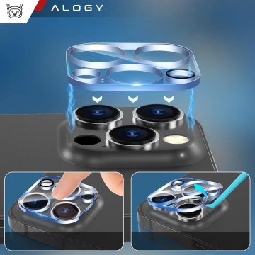 2x Kameralinsenglas für Apple iPhone 16 Pro / 16 Pro Max Alogy Lens Protector Pro Transparent