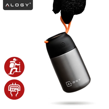 Abendessen-Thermoskanne für Kinder-Suppe, Essen, 700 ml, Alogy Edelstahl-Klapplöffel, Thermograu