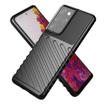 Protective Thunder Case für Samsung Galaxy S23 Ultra Silikon-Rüstungshülle Schwarz
