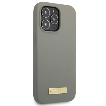 Etui Guess GUHMP13XSPLG für Apple iPhone 13 Pro Max 6,7" szary/grey Hard Case Silicone Logo Plate MagSafe