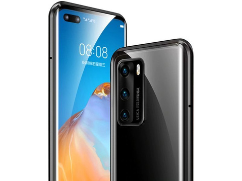 Dr.Fit doppelseitige magnetische Glashülle für Huawei P40 Schwarz