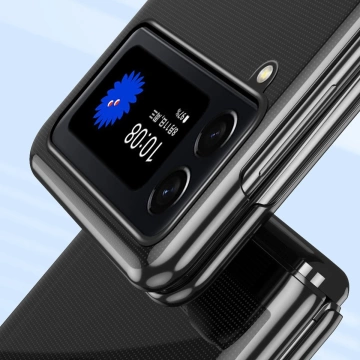 Plating Case Hartschalenhülle mit Metallrahmen für Samsung Galaxy Z Flip 3 schwarz