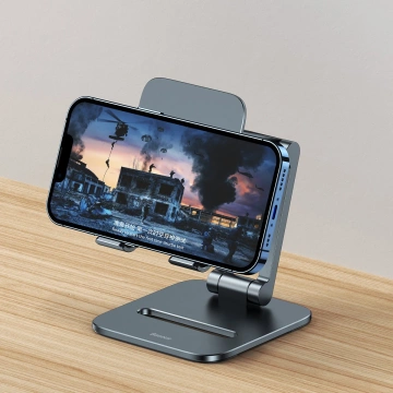 Baseus Desktop Biaxial Faltbarer Smartphone-Ständer aus Metall/Ständer grau (LUSZ000013)