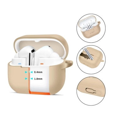 Etui ochronne Silicone Hook do Samsung Galaxy Buds 3 / 3 Pro Caffe Latte