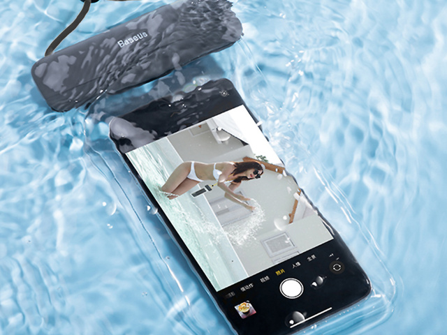 Etui wodoodporne Baseus Let's go Slip na telefon do 7.2 IPX8 Czarne