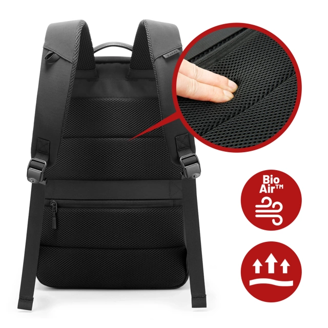 Plecak wodoodporny Bange 23L na laptopa 16.4" – pojemny i wygodny, odporny i oddychający, miejski i podróżny do pracy i samolotu, unisex – Czarny