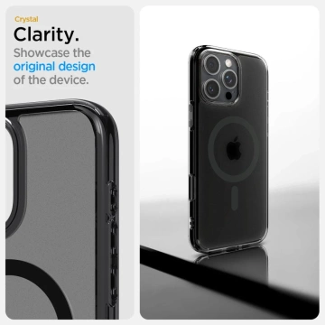 Spigen Ultra Hybrid „T“ Mag MagSafe iPhone 16 Pro Hülle Frost Schwarz