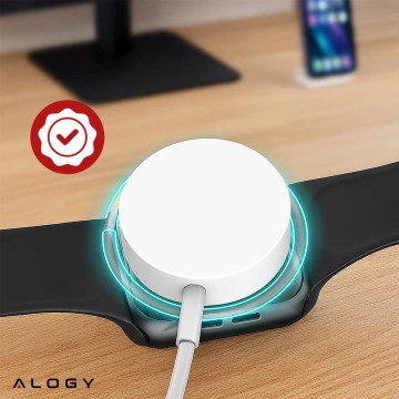 Alogy magnetisches QI induktives Ladekabel für Apple Watch USB-C Typ C 100cm 1M Weiß