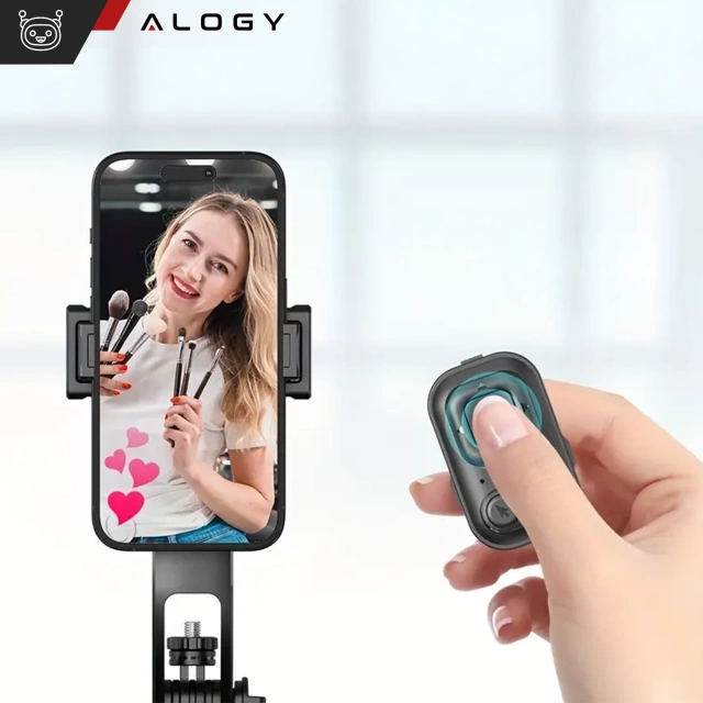 Kijek Selfie Stick Quadrapod Alogy TrackPod 2w1 z uchwytem na telefon i mocowaniem 1/4 Funkcja śledzenia twarzy kompatybilny z iPhone Android