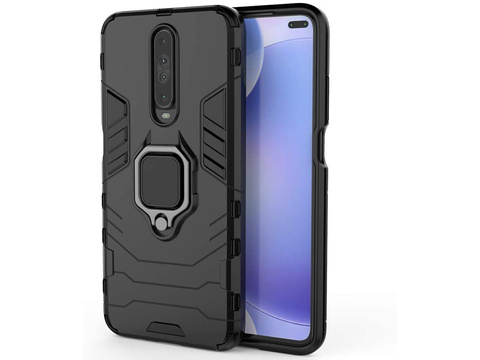 Alogy Stand Ring Armor Hülle für Xiaomi Poco X2 schwarzes Glas