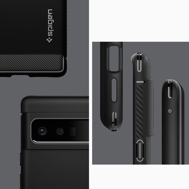 Etui pokrowiec futerał Spigen Rugged Armor do Google Pixel 6 Pro Matte Black