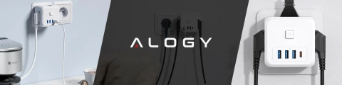 Netzwerk Splitter Splitter Ladegerät Adapter Dieb 3 Steckdosen EU 3x USB USB-C C 7in1 Alogy Weiß