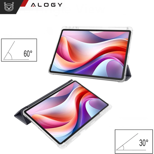 Etui do Lenovo Tab K11 / K11E 11” M11 10.95" TB330FU/TB330XU/TB331FC Smart Case Pencil z klapką obudowa Alogy Czarno-przezroczyste