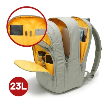 Bange 23L wasserdichter Rucksack für 16,4"-Laptops – Geräumig und komfortabel, robust und atmungsaktiv, ideal für Stadt und Reisen, Arbeit und Flugreisen, Unisex – Grau