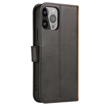 Magnet Phone Case für iPhone 13 Pro Max elegante Hülle mit Flipcover und Standfunktion schwarz