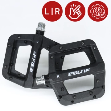 Plattform-Fahrradpedale für MTB-Fahrräder, Aluminium 9/16" Schwarzes Aluminium-Set [2 Stk.]