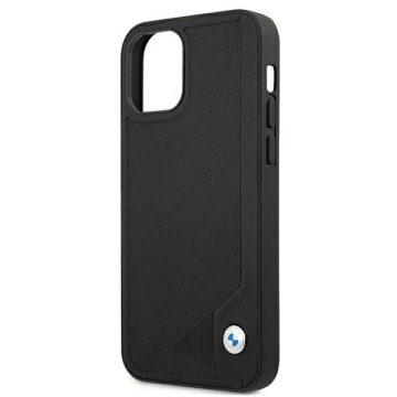 BMW BMHCP12SRCDPK Phone Case für Apple iPhone 12 Mini 5.4" schwarz/schwarz Hardcase Leather Deboss