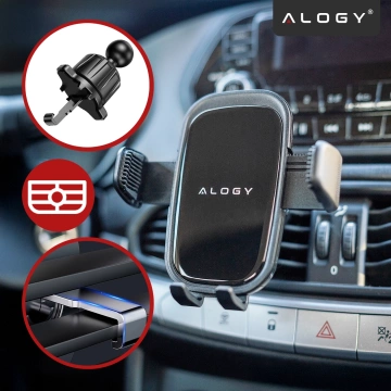 Autotelefonhalter, Fenster, Kühlergrill, Cockpit, Armaturenbrett, Auto, Auto, für 7-Zoll-Telefon Alogy 3in1 Schwarz