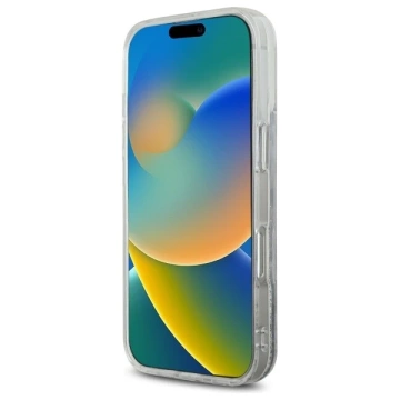 Etui Karl Lagerfeld für iPhone 16 6.1" Magsafe Hardcase Transparent Liquid Glitter Choupette Head