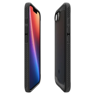 Etui für iPhone 16e Spigen Rugged Armor Mag MagSafe Mattschwarz
