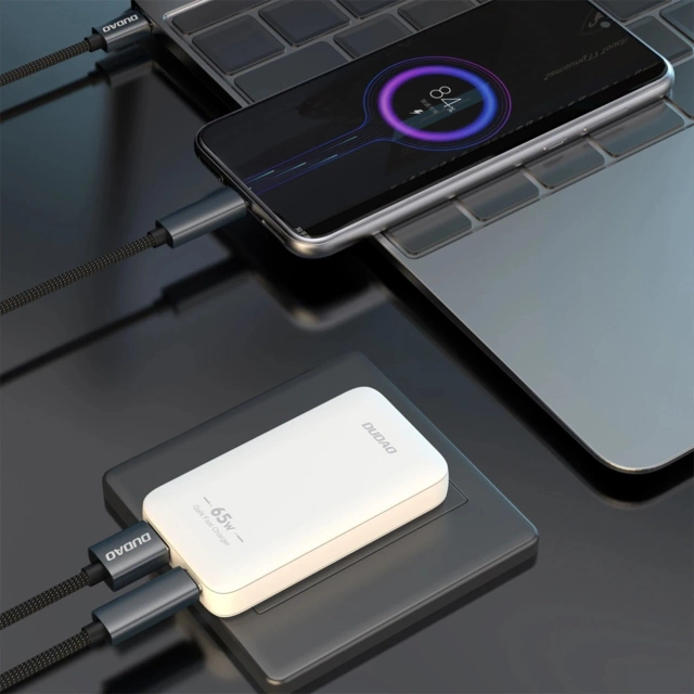 Ładowarka sieciowa GaN Dudao A65Q 65W USB-C/USB-A PD EU/US – biała